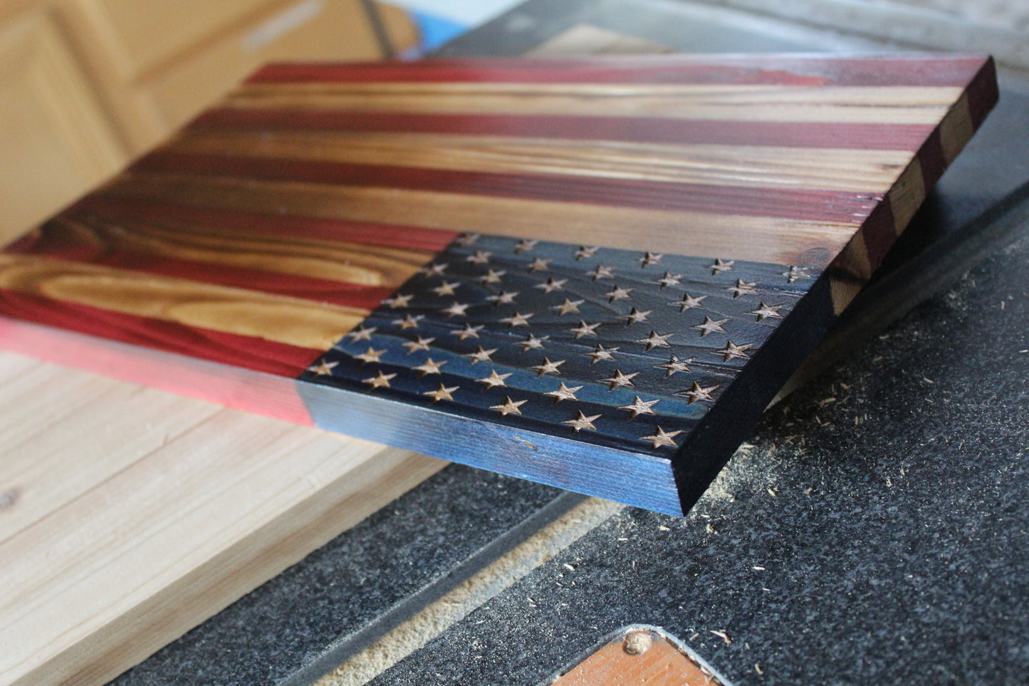 Handcrafted American Flag 15" x 8.5"