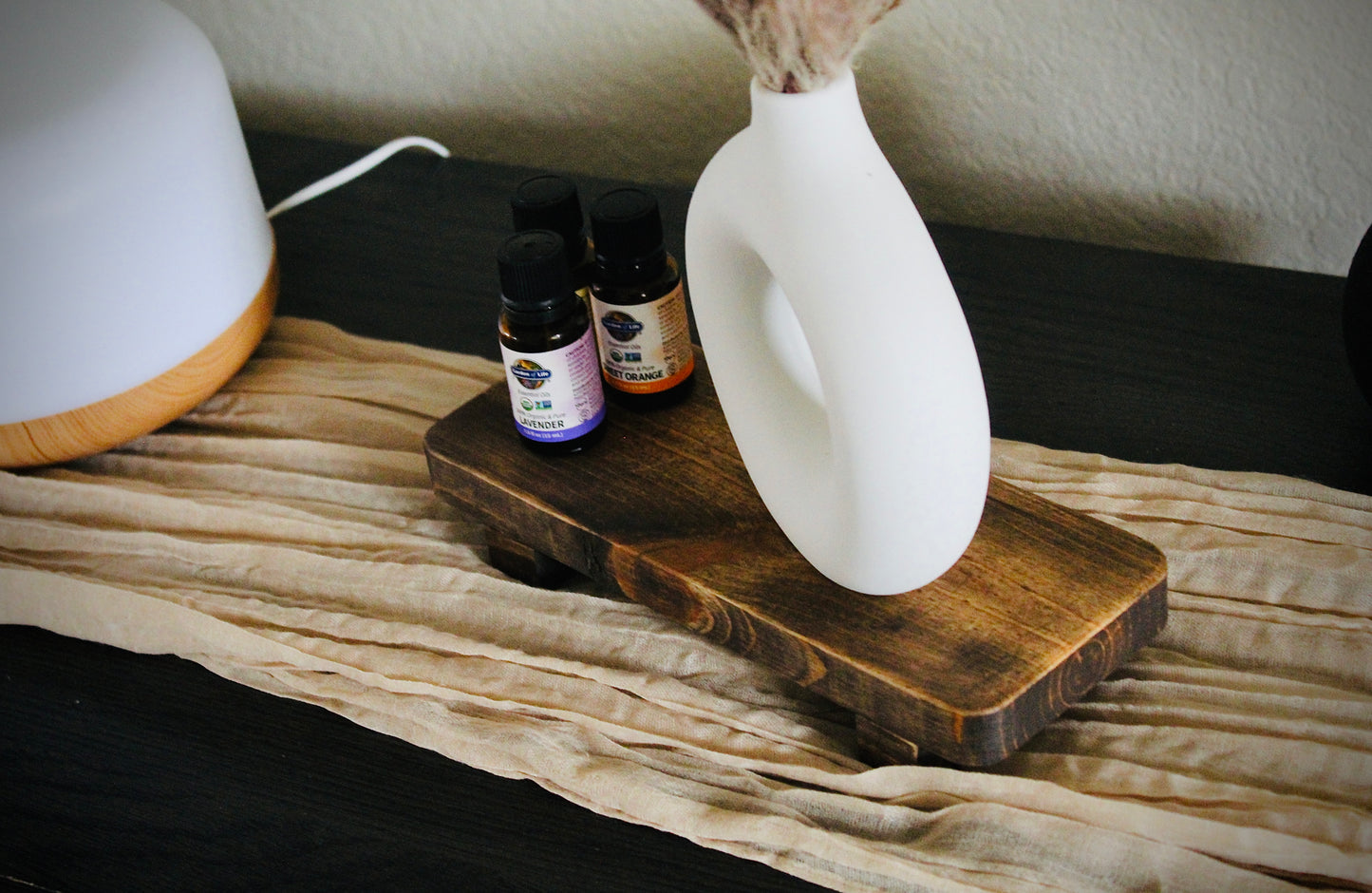 Wood Soap Tray Stand for Kitchen, Sink, Lotion Bottle, Plant, Cosmetic, Decor