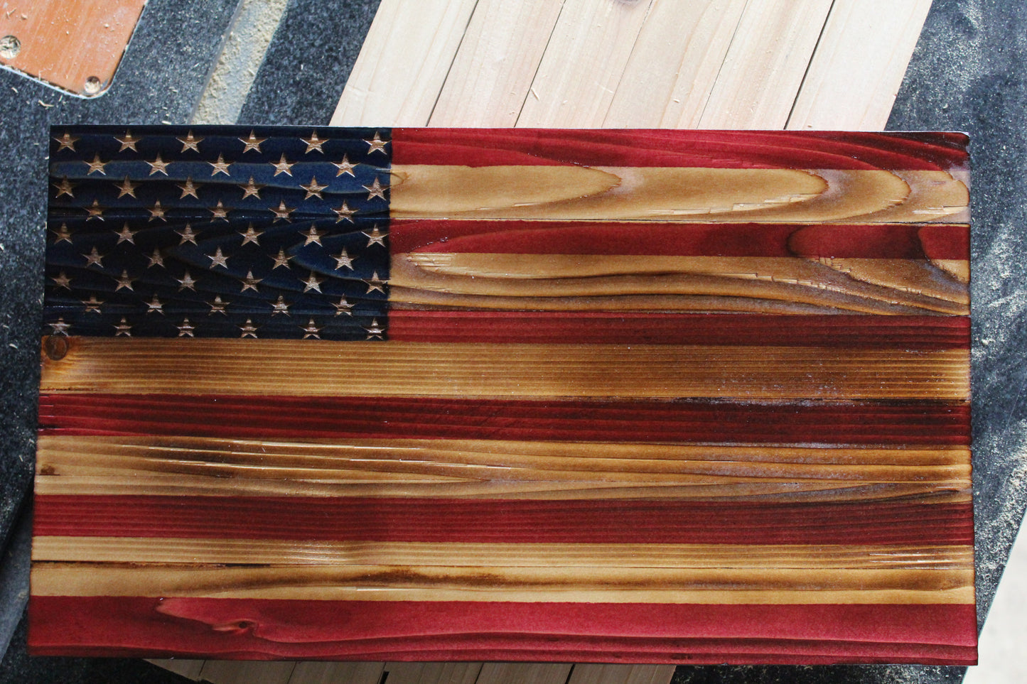 Handcrafted American Flag 15" x 8.5"